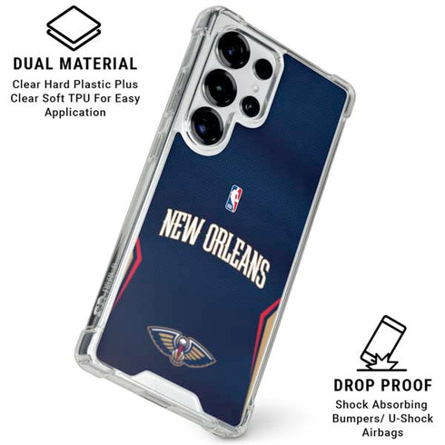NBA New Orleans Pelicans Jersey Galaxy S25 Ultra Clear Case